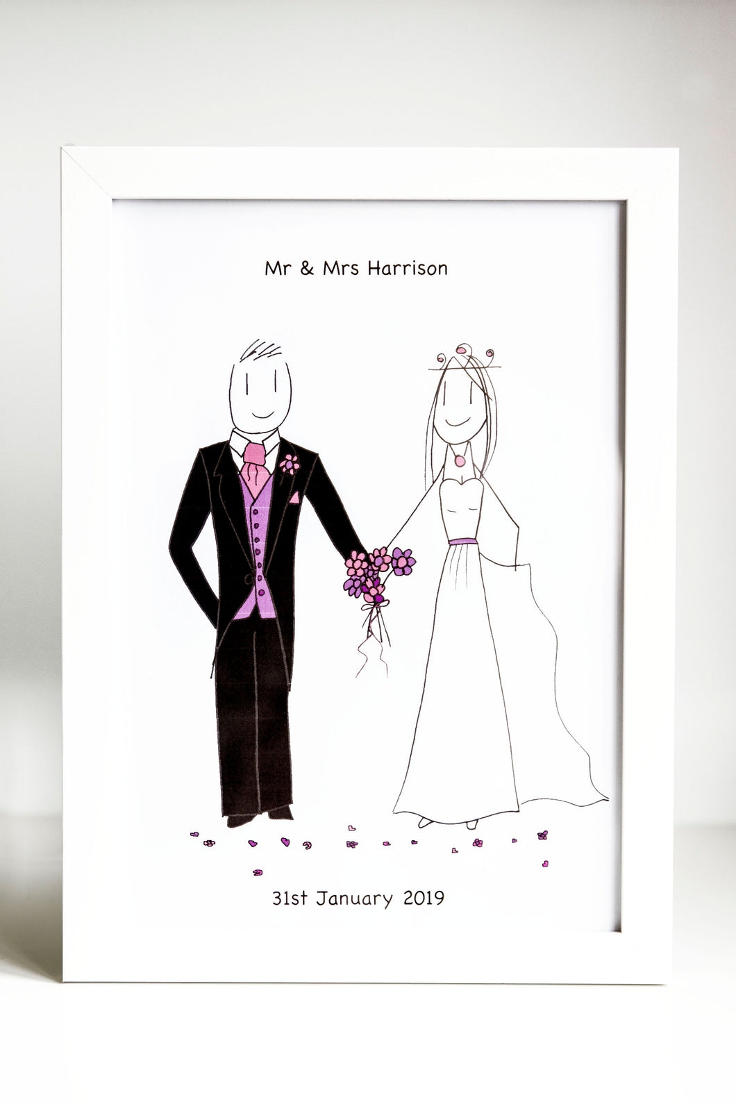 A4 Personalised wedding day frame