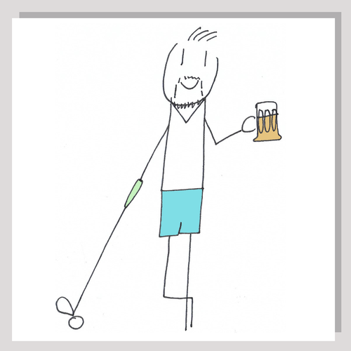 Golf guy with beer