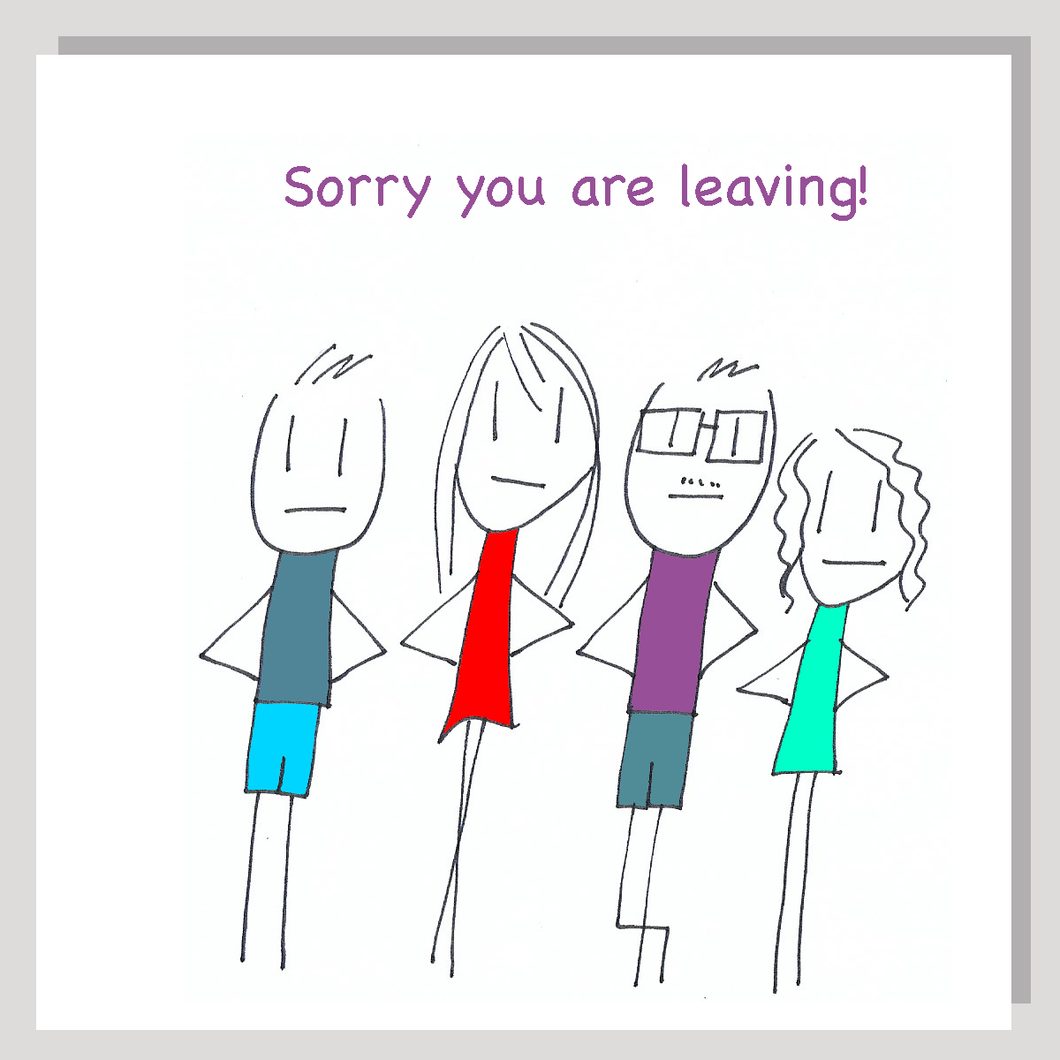 'Sorry you're leaving' card