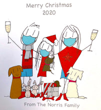 Load image into Gallery viewer, Personalised Family Christmas cards - set of 10