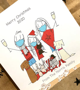 Personalised Family Christmas cards - set of 10